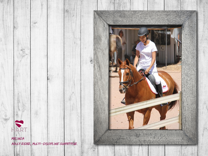 Melinda, adult rider and multi-discipline competitor